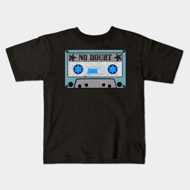 no doubt blue cassette Kids T-Shirt by toemangaa